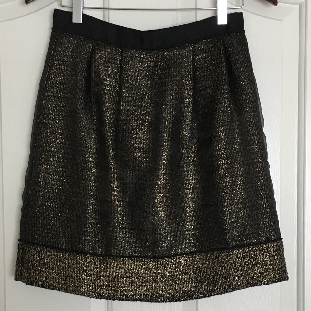 Black and Gold Mesh Loft Skirt
